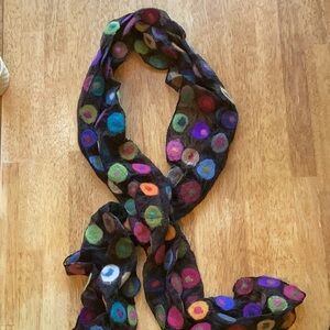 🌈 Handcrafted Wool & Chiffon Scarf | Artisan Boho Multicolor